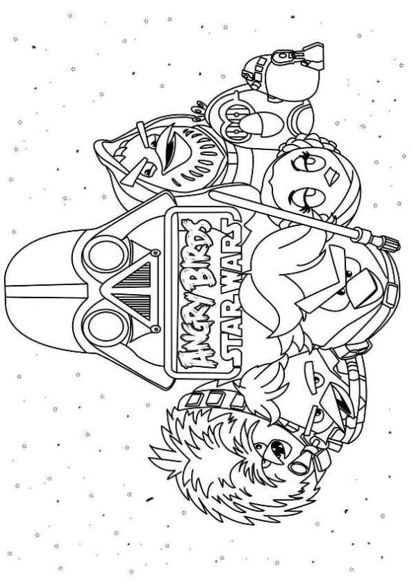 Kidsnfuncom 7 coloring pages of Angry Birds Star Wars