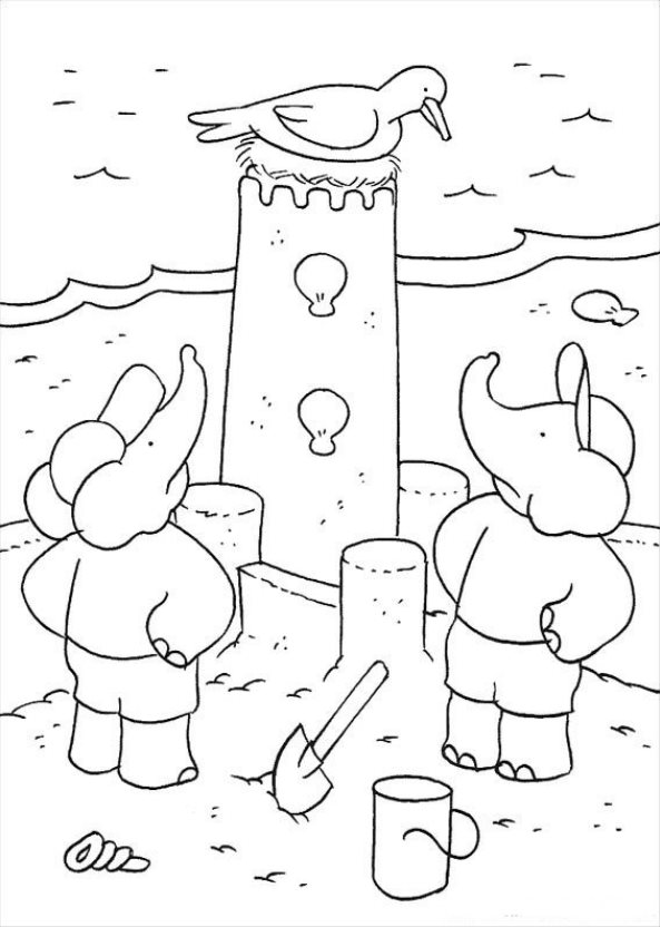 Kids-n-fun.com | 15 coloring pages of Babar the elephant