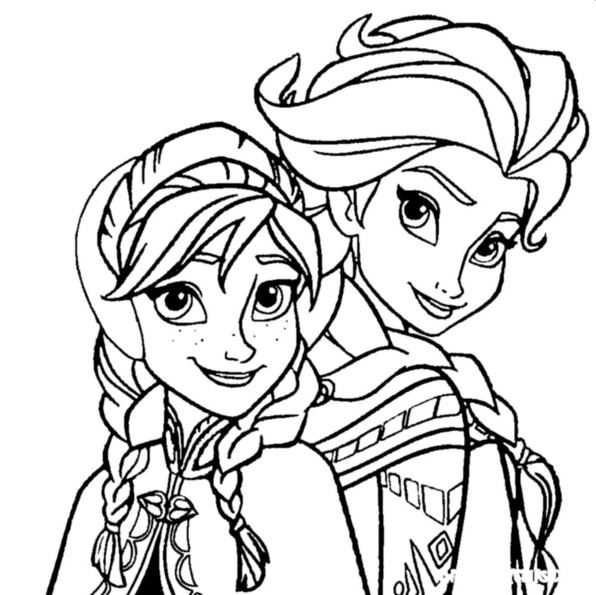 coloring pages of frozen anna and elsa