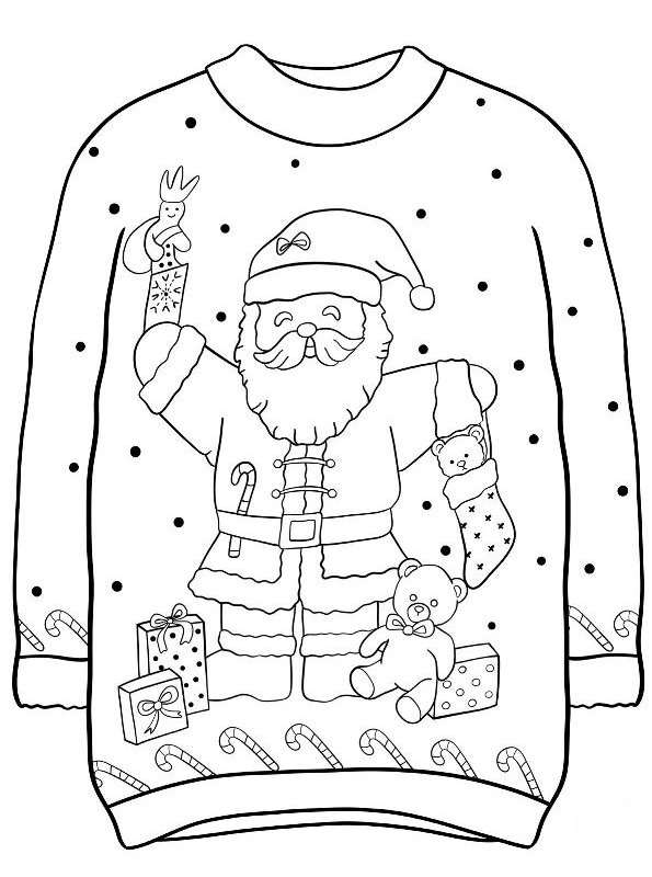 Kids n fun Create Personal Coloring Page Of Ugly Christmas Sweater Coloring Page