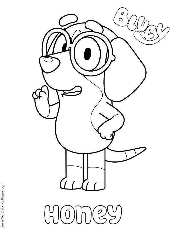 Kids n fun Coloring Page Bluey Honey