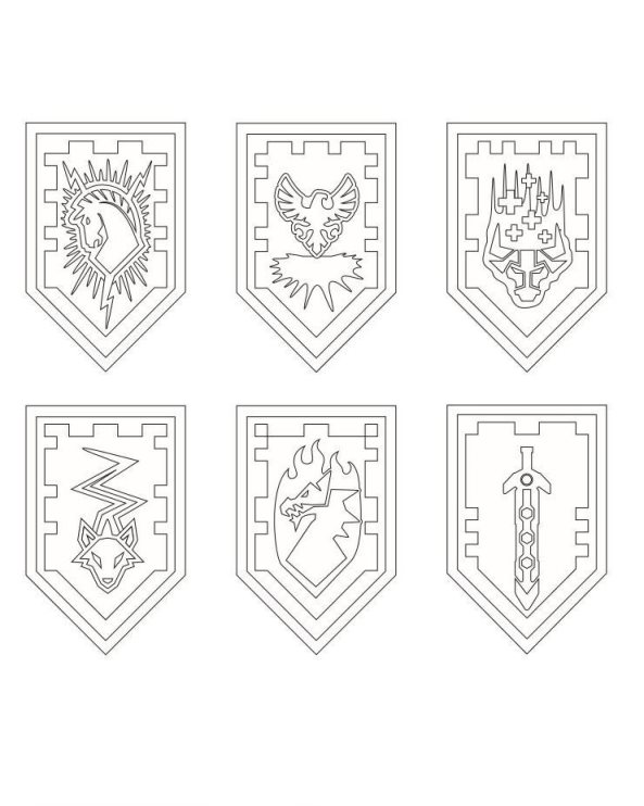 knight shield coloring pages