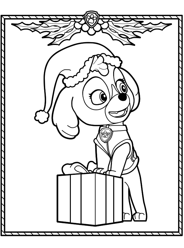 Kids-n-fun.com | Coloring page Paw Patrol Christmas Skye