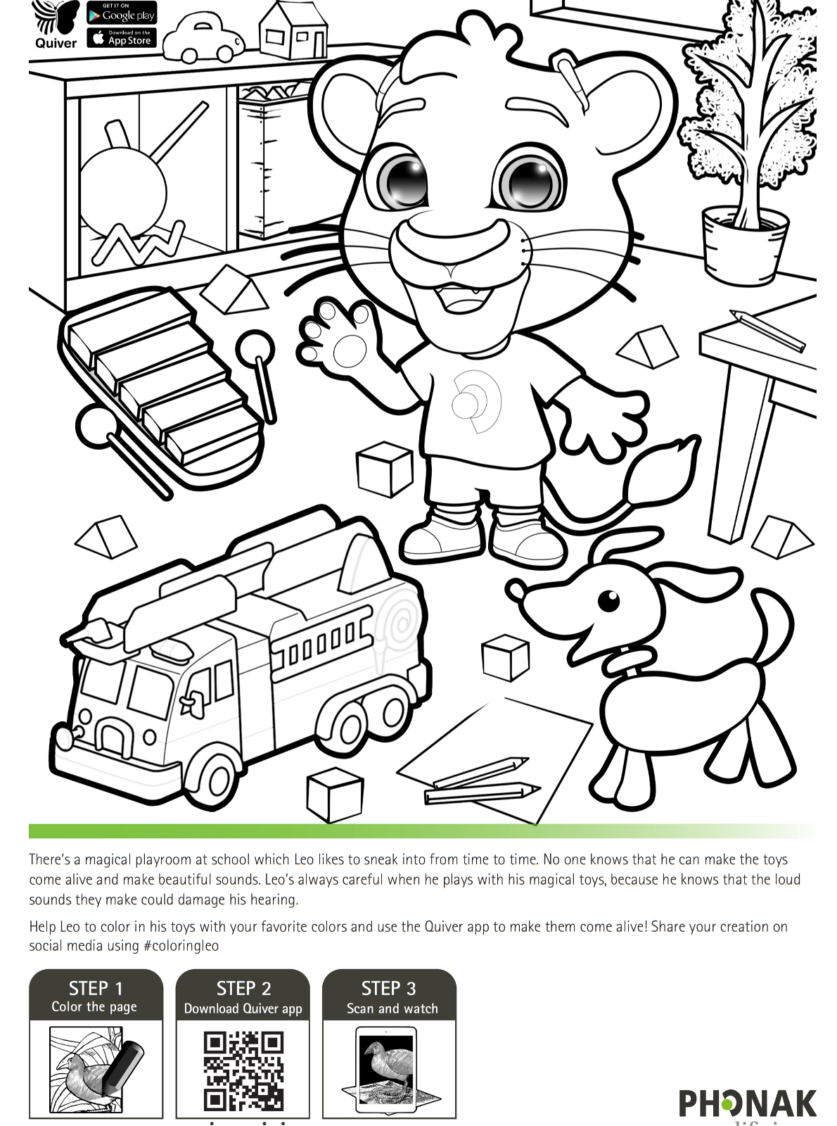 Kids n fun Coloring Page Quiver Toys