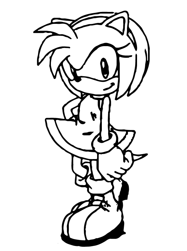 sonic the hedgehog, amy rose, and dark sonic (sonic) drawn by
