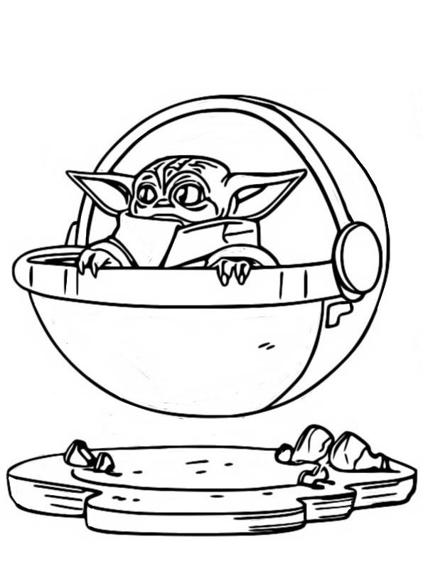 Kids n fun Coloring Page Star Wars Mandalorian Mandalorian Yoda