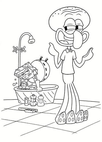 spongebob and patrick and squidward coloring pages