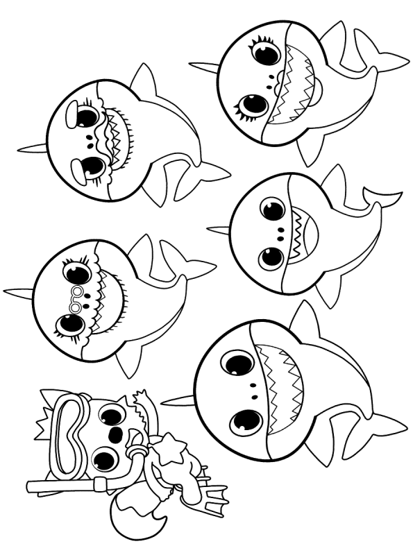 Kids-n-fun.com | Coloring page Baby Shark family baby shark
