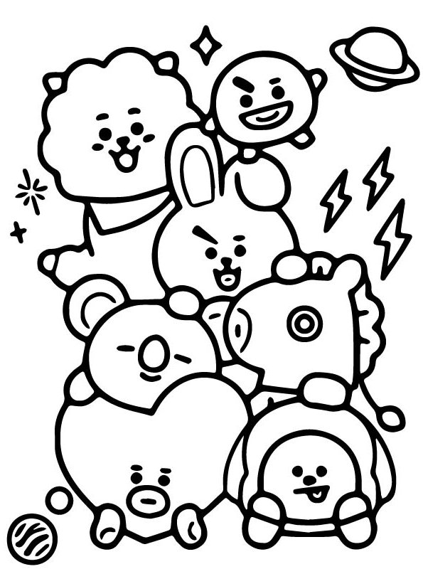 21 Bt Bt21 Dibujos Coloring Chimmy Pages Bts Para Cooky Printable