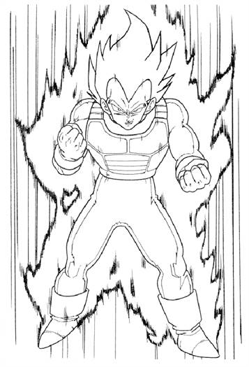 dragon ball z vegeta coloring pages
