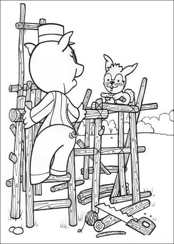 the three little pigs and the somewhat bad wolf coloring pages