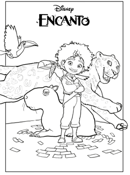 Happy Mirabel Madrigal Coloring Pages - Encanto Coloring Pages