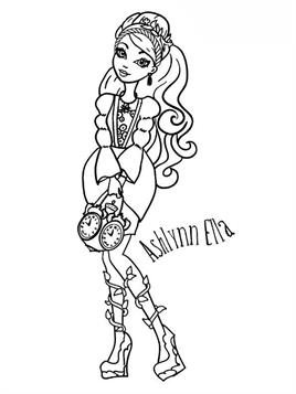 ever after high lizzie hearts coloring pages