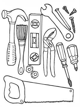 Drawing and Coloring Construction Tools