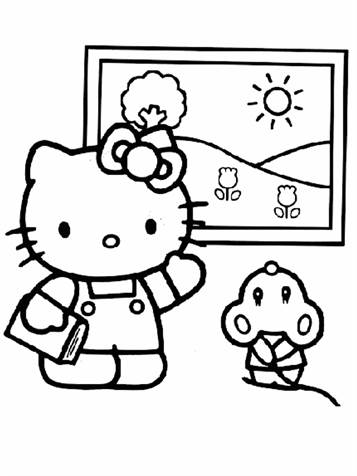 Hello Kitty coloring pages for kids - Hello Kitty Kids Coloring Pages