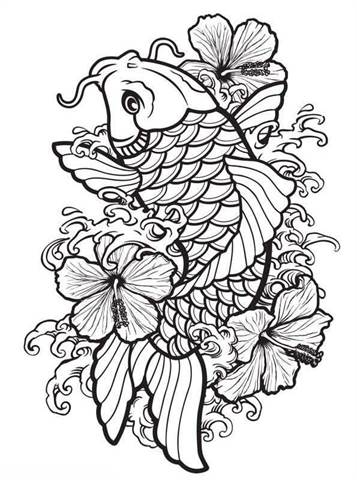 japanese koi coloring pages