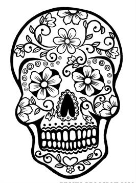 girly skull coloring pages