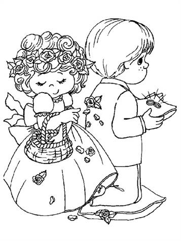 precious moments wedding coloring pages