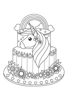 Yummy Birthday Cake Coloring Page for Kids - Free Desserts Printable  Coloring Pages Online for Kids - ColoringPages101.com | Coloring Pages for  Kids