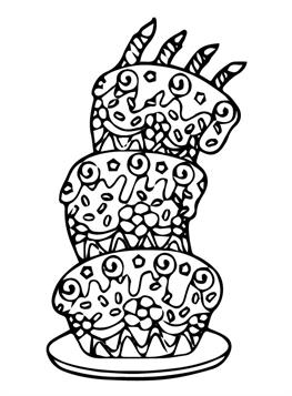 coloring pages of fancy cakes